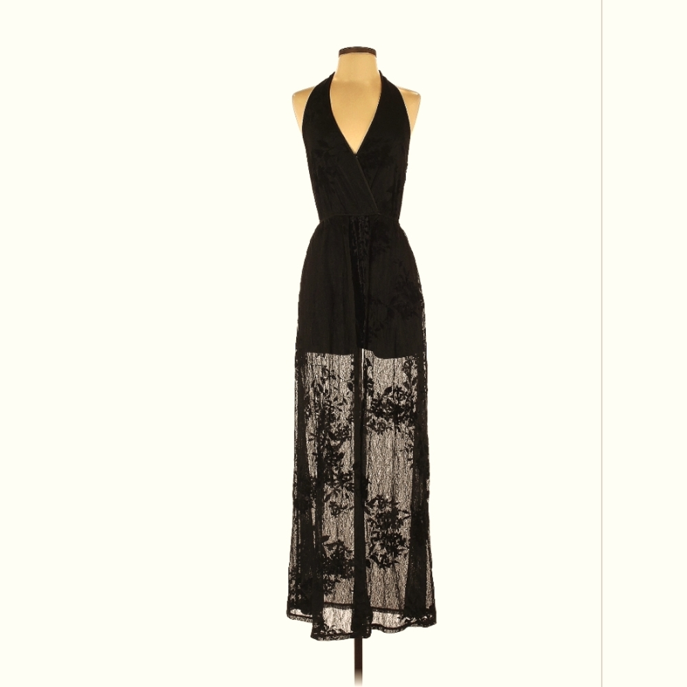 Gypsy Warrior Floral Lace Maxi Romper Dress